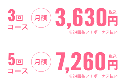 3回コース、5回コース